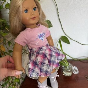 American Girl Doll Truly Me in Pink Plaid Skirt Outfit for Doll